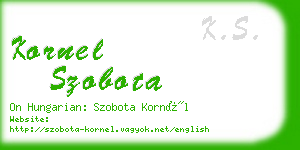 kornel szobota business card